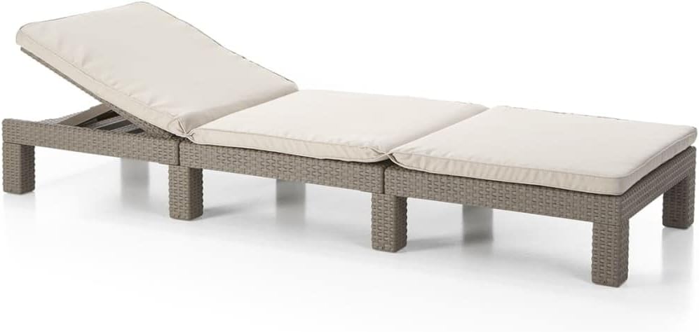 Outdoor Sun Lounger with Cushion Included, Graphite 187.5 × 58 × 29 cm