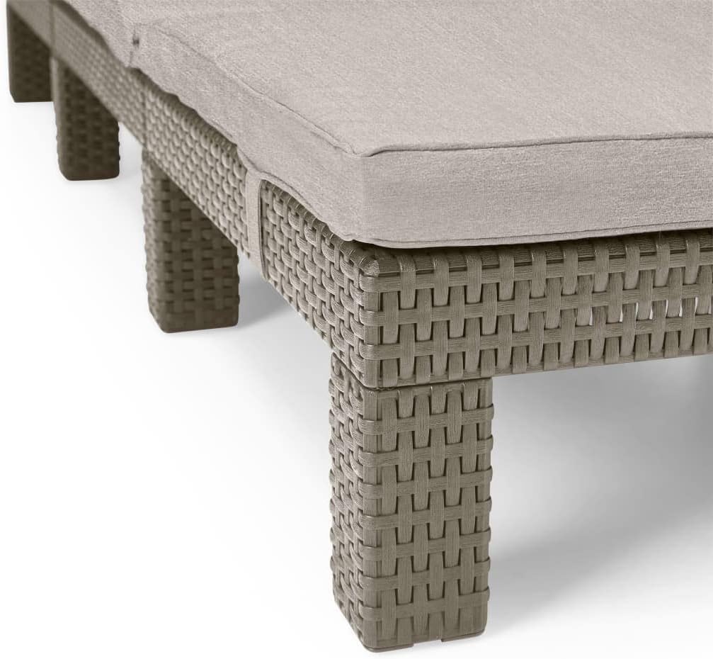 Outdoor Sun Lounger with Cushion Included, Graphite 187.5 × 58 × 29 cm