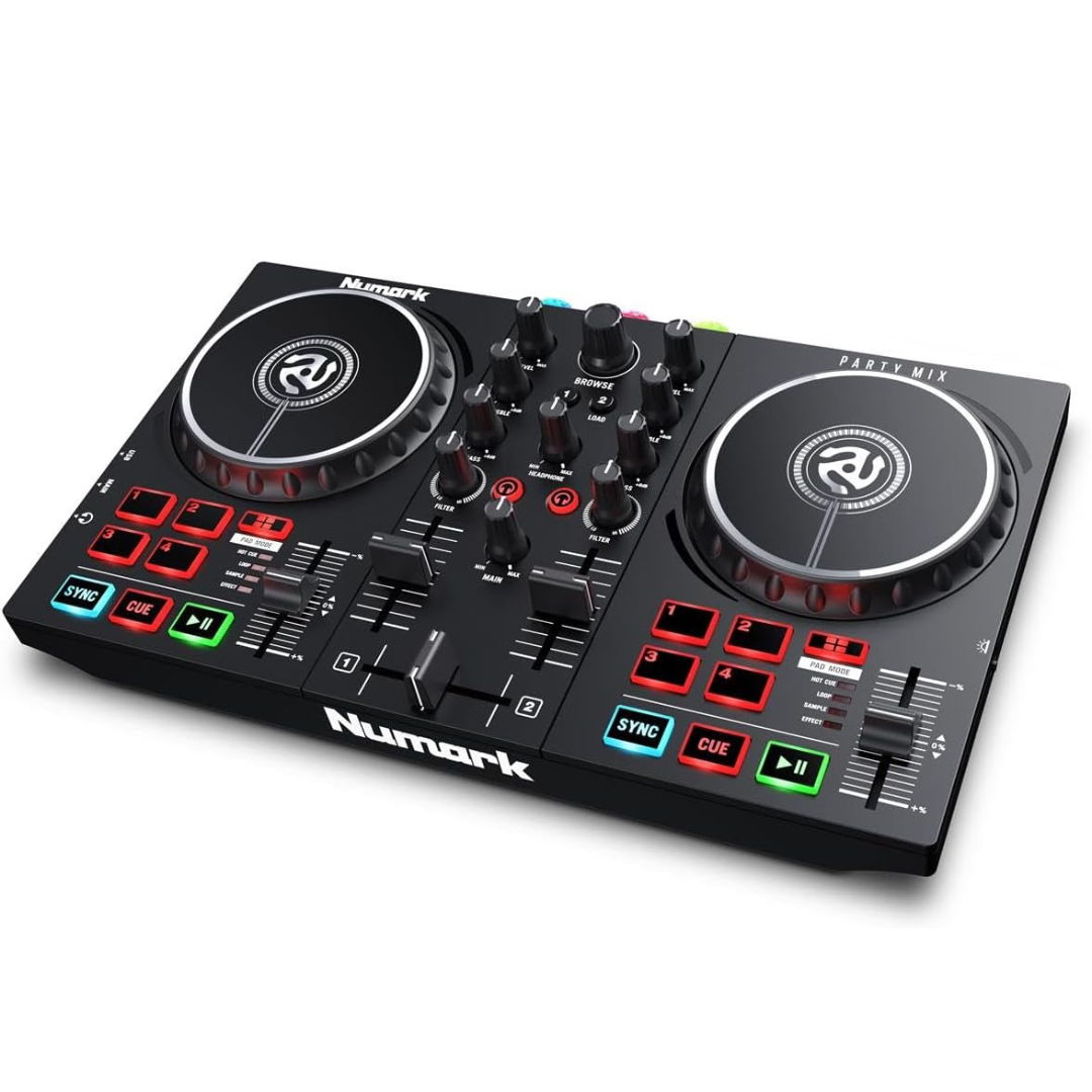 Complete USB DJ system - 2 turntables, LED light show and Serato DJ Lite