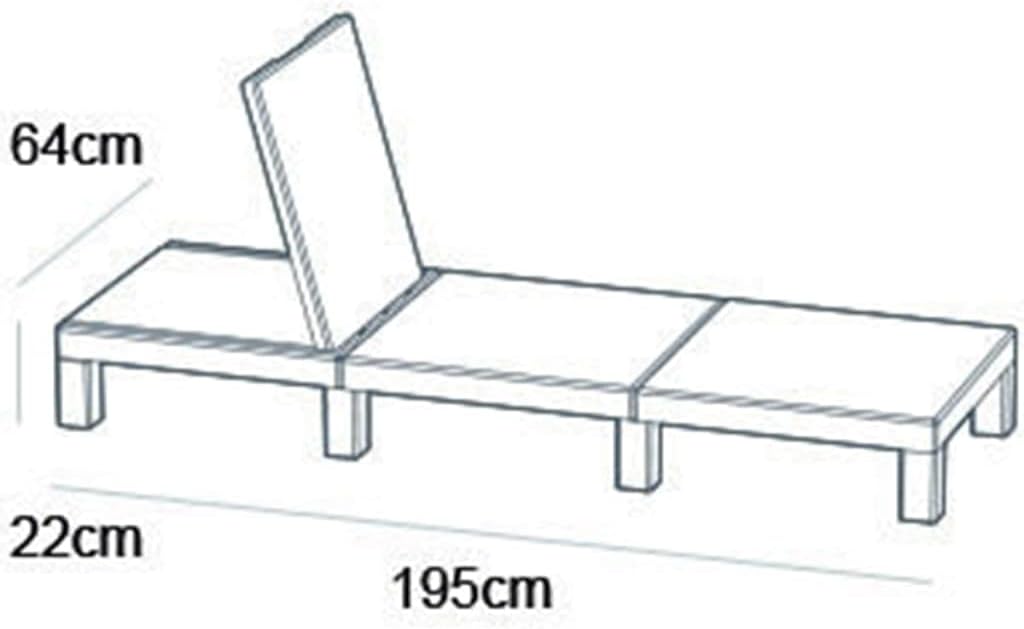 Outdoor Sun Lounger with Cushion Included, Graphite 187.5 × 58 × 29 cm