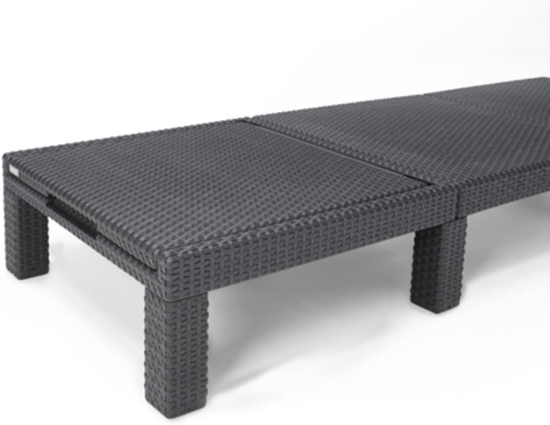 Outdoor Sun Lounger with Cushion Included, Graphite 187.5 × 58 × 29 cm
