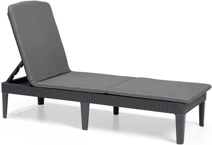 Outdoor Sun Lounger with Cushion Included, Graphite 187.5 × 58 × 29 cm