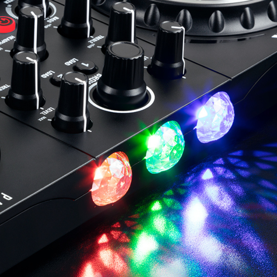 Complete USB DJ system - 2 turntables, LED light show and Serato DJ Lite