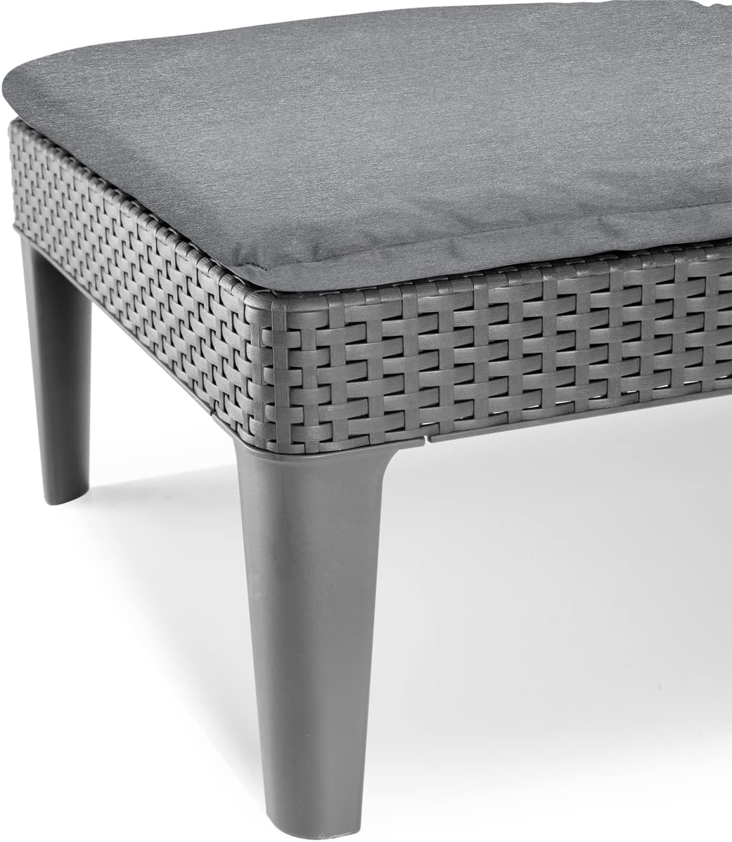 Outdoor Sun Lounger with Cushion Included, Graphite 187.5 × 58 × 29 cm