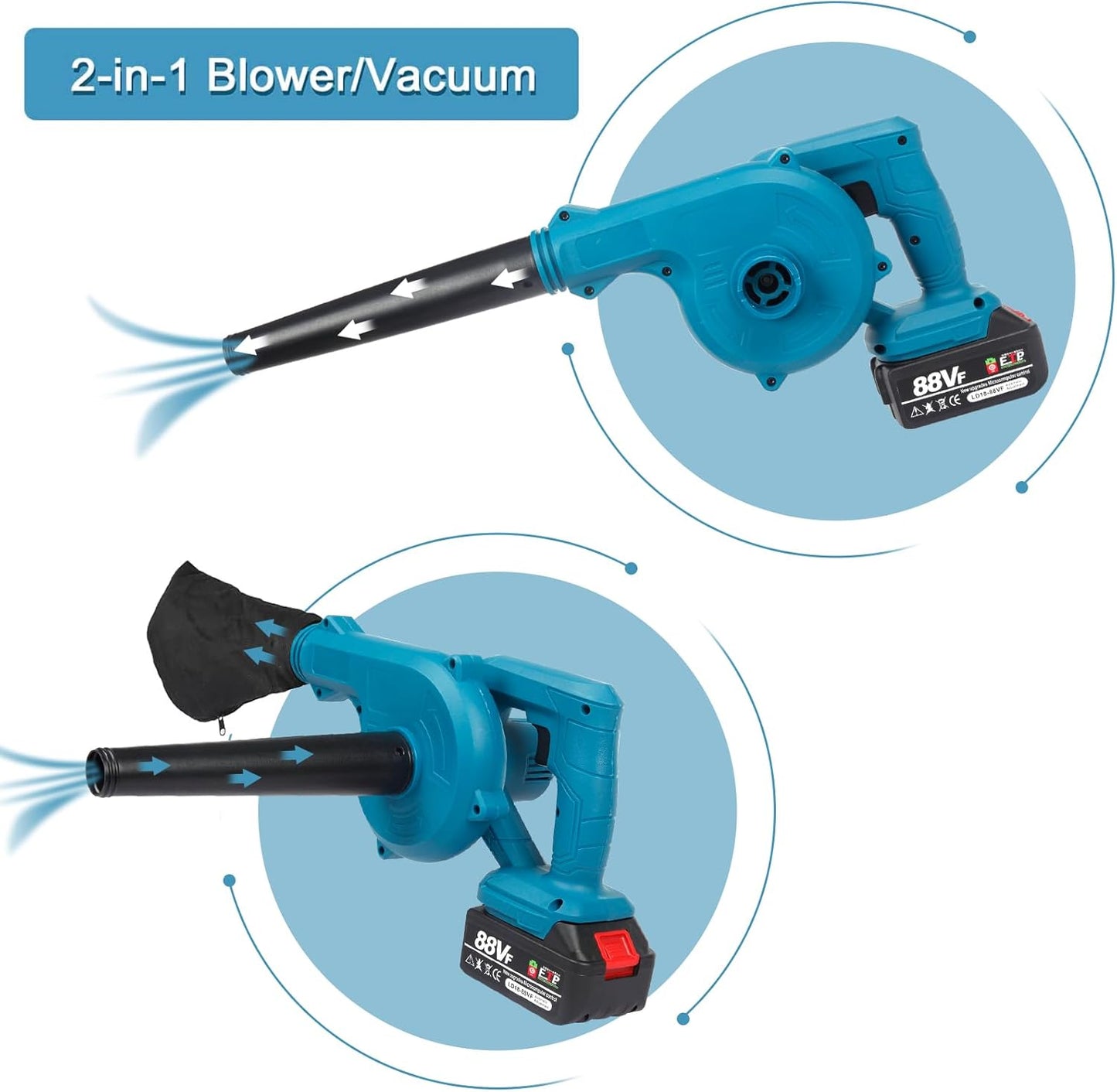 Cordless Blower Vacuum for Wet and Dry Cleaning