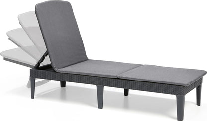 Outdoor Sun Lounger with Cushion Included, Graphite 187.5 × 58 × 29 cm
