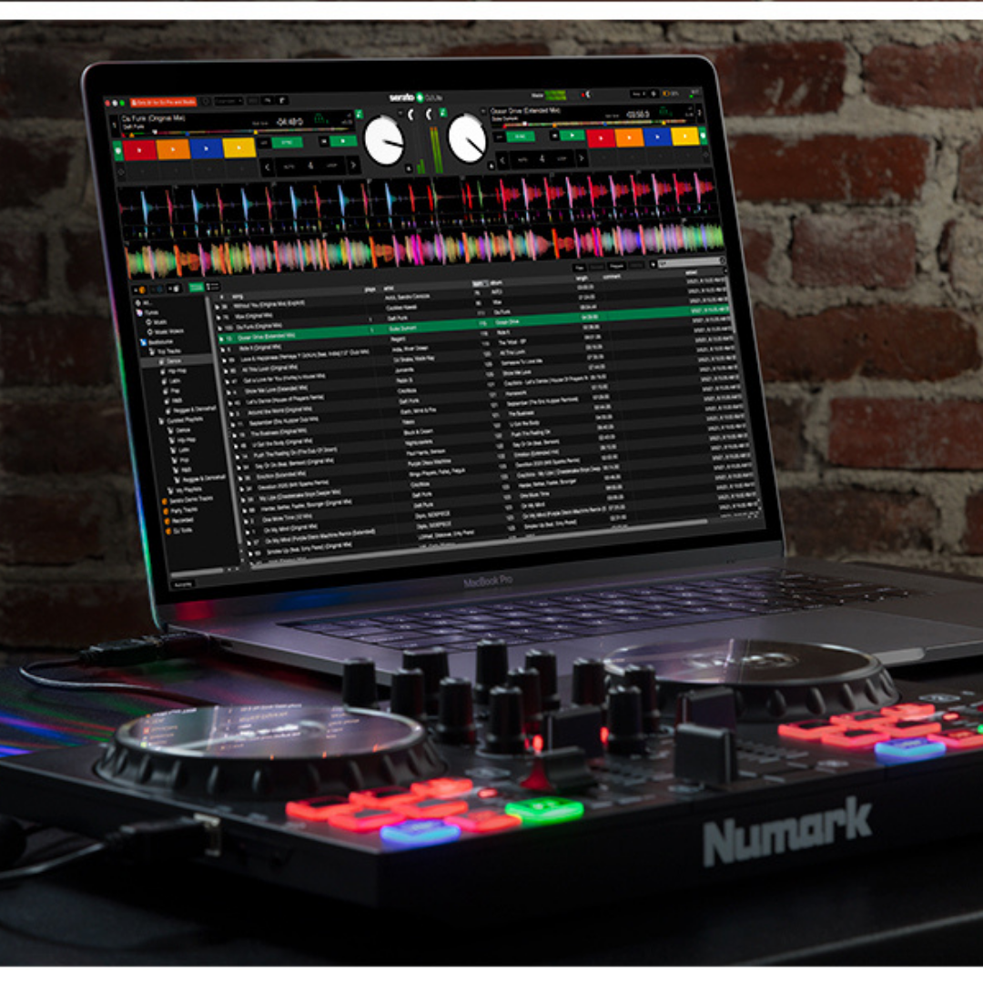 Complete USB DJ system - 2 turntables, LED light show and Serato DJ Lite