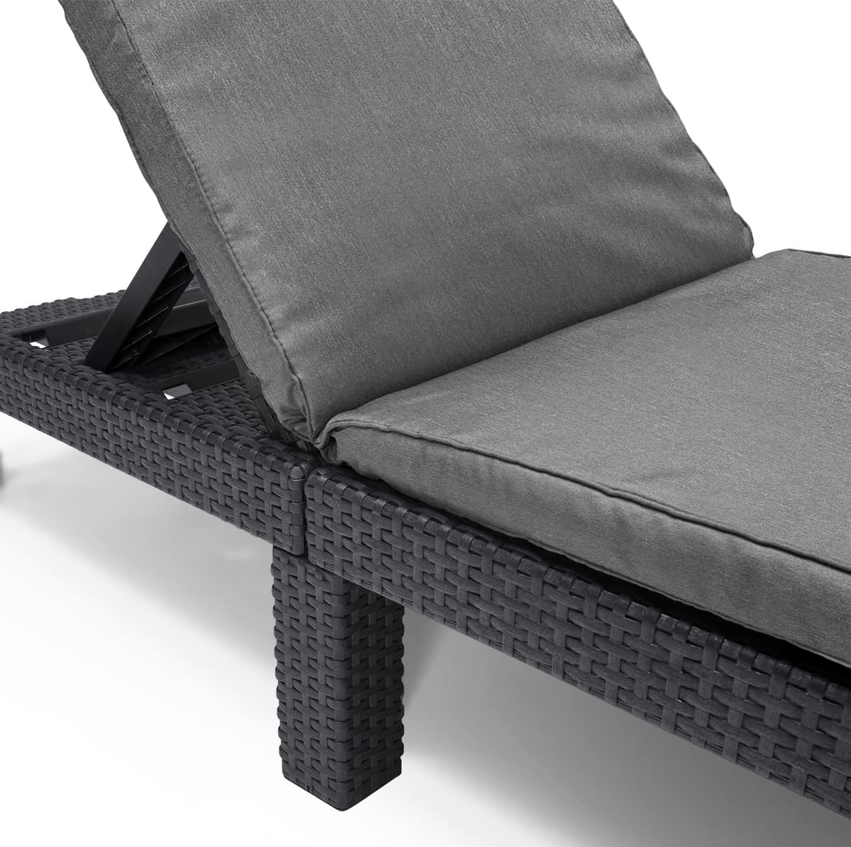 Outdoor Sun Lounger with Cushion Included, Graphite 187.5 × 58 × 29 cm