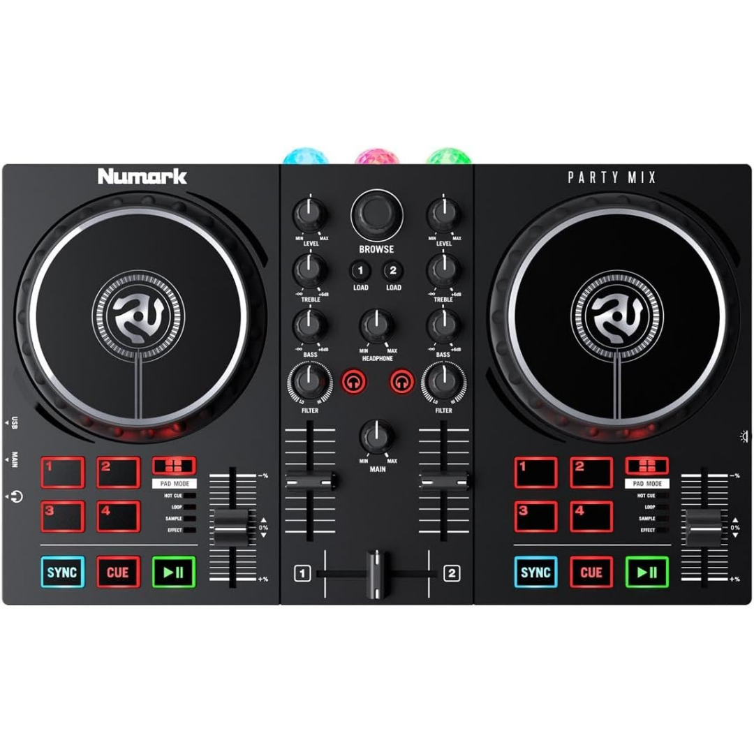 Complete USB DJ system - 2 turntables, LED light show and Serato DJ Lite