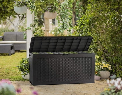Outdoor Sun Lounger with Cushion Included, Graphite 187.5 × 58 × 29 cm