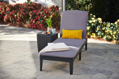 Outdoor Sun Lounger with Cushion Included, Graphite 187.5 × 58 × 29 cm