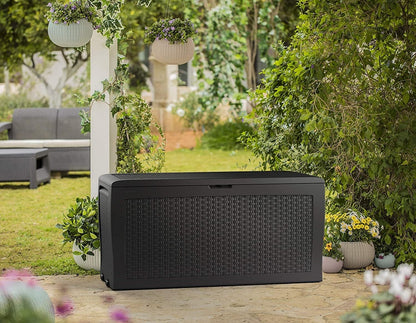 Outdoor Sun Lounger with Cushion Included, Graphite 187.5 × 58 × 29 cm