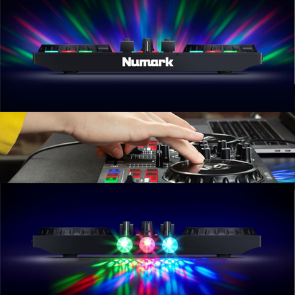 Complete USB DJ system - 2 turntables, LED light show and Serato DJ Lite