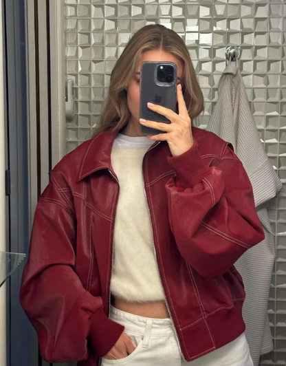 Oversized Cherry Jacket - Bold & Cozy