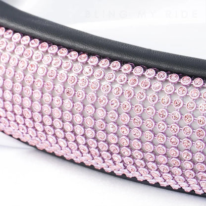 Sparkling Pink Crystal Steering Wheel Cover